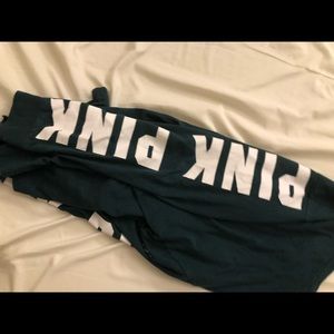 Dark green pink long sleeve shirt